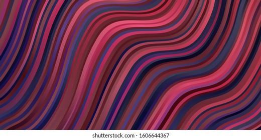 Dark Purple, Pink vector pattern with curves. Illustration in abstract style with gradient curved.  Design for your business promotion.