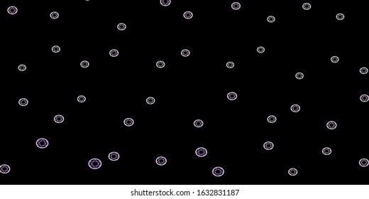 Dark Purple, Pink vector pattern with magic elements. Illustration with magical signs of spiritual power. Design for magic, spiritual events.
