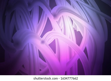 Dark Purple, Pink vector pattern with bent lines. Creative illustration in halftone style with gradient. Abstract style for your business design.