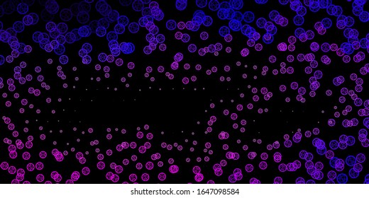 Dark Purple, Pink vector pattern with magic elements. Illustration with magical signs of spiritual power. Best design halloween events.