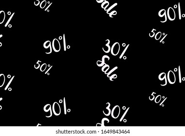Dark Purple, Pink vector pattern with 30, 50, 90 percentage signs. Colorful set of  percentage signs in simple style. Backdrop for ads, leaflets of Black Friday.