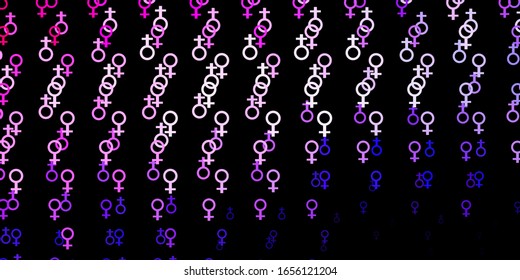 Dark Purple, Pink vector pattern with magic elements. Retro design in abstract style with witchcraft forms. Design for magic, spiritual events.