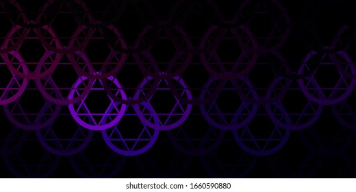 Dark Purple, Pink vector pattern with magic elements. Abstract illustration with gothic gradient shapes. Design for magic, spiritual events.