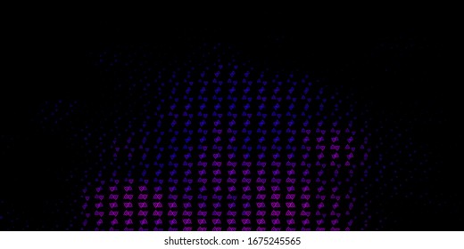 Dark Purple, Pink vector pattern with magic elements. Illustration with magical signs of spiritual power. Design for magic, spiritual events.