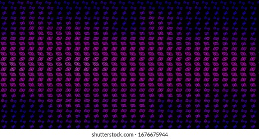 Dark Purple, Pink vector pattern with magic elements. Retro design in abstract style with witchcraft forms. Design for magic, spiritual events.