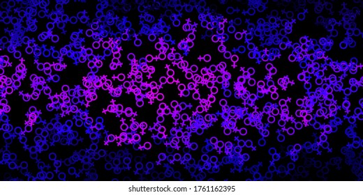 Dark Purple, Pink vector pattern with magic elements. Colorful vintage illustration with gradient alchemy shapes. Simple base for your occult design.