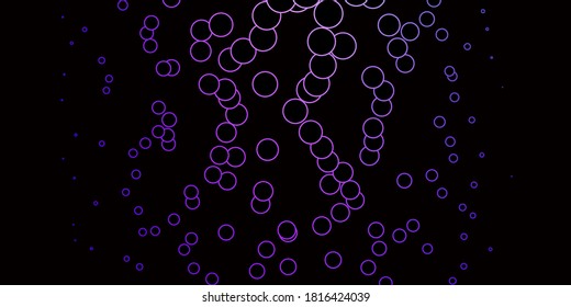 Dark Purple, Pink vector pattern with circles. Illustration with set of shining colorful abstract spheres. Pattern for booklets, leaflets.