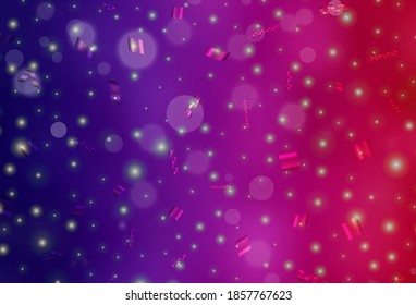 Dark Purple, Pink vector pattern with spheres. Glitter abstract illustration with blurred drops of rain. Simple design for your web site.