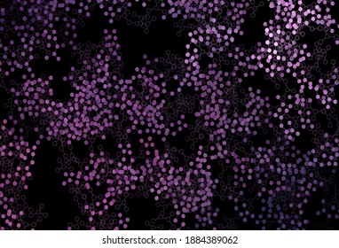 Dark Purple, Pink vector pattern with artificial intelligence network. Colorful design in simple style with AI links. Pattern for science, futuristic designs.