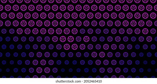 Dark Purple, Pink vector pattern with magic elements. Illustration with magical signs of spiritual power. Background for esoteric, mystic designs.