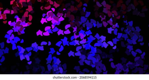 Dark purple, pink vector pattern with abstract shapes. Colorful illustration with simple gradient shapes. Modern design for your ads.
