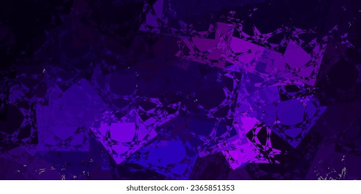 Dark Purple, Pink vector pattern with polygonal shapes. Outstanding abstract illustration with range of colorful triangles. Landing pages material.
