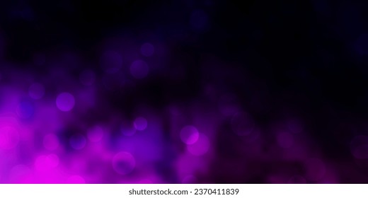 Púrpura oscuro, patrón vector rosado con esferas. Resumen de diseño decorativo en estilo gradiente con burbujas. Patrón de folletos, folletos.
