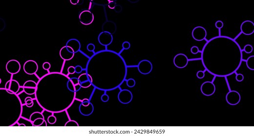 Dark purple, pink vector pattern with coronavirus elements. Colorful abstract illustration with gradient medical shapes. Wallpaper for health protection.