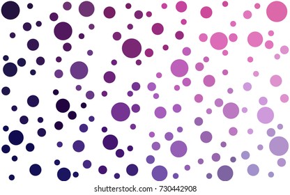 Dark Purple, Pink vector pattern with colored spheres. Geometric sample of repeating circles on white background in halftone style.