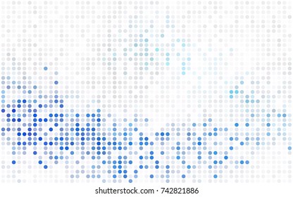 Dark Purple, Pink vector pattern with colored spheres. Geometric sample of repeating circles on white background in halftone style.