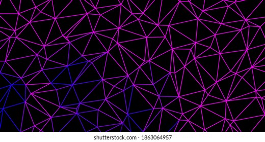Dark purple, pink vector poly triangle texture. Illustration in broken glass style with triangles. Background for web designers.