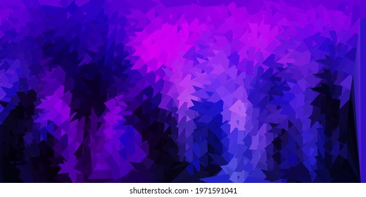 Dark purple, pink vector poly triangle template. Gradient illustration in polygonal style with triangles. Your design for applications.