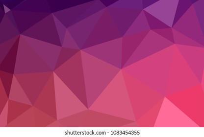 Dark Purple, Pink vector polygon abstract layout. Polygonal abstract illustration with gradient. New template for your brand book.