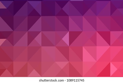 Dark Purple, Pink vector polygon abstract background. Creative geometric illustration in Origami style with gradient. Triangular pattern for your business design.