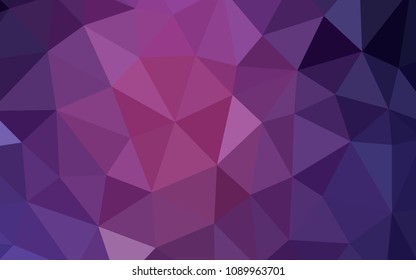 Dark Purple, Pink vector polygon abstract layout. Shining colorful illustration with triangles. A new texture for your web site.