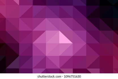Dark Purple, Pink vector polygon abstract backdrop. A sample with polygonal shapes. New template for your brand book.
