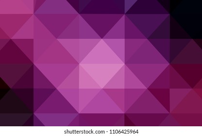 Dark Purple, Pink vector polygon abstract layout. Shining polygonal illustration, which consist of triangles. A completely new template for your banner.