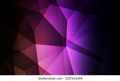 Dark Purple, Pink vector polygon abstract layout. A completely new color illustration in a polygonal style. Polygonal design for your web site.