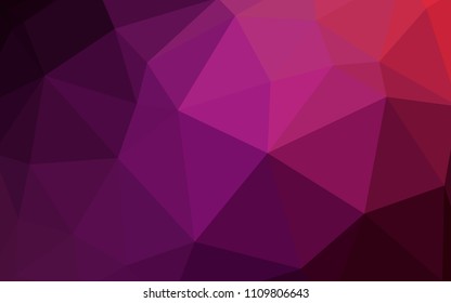 Dark Purple, Pink vector polygon abstract backdrop. Colorful illustration in polygonal style with gradient. Brand new style for your business design.