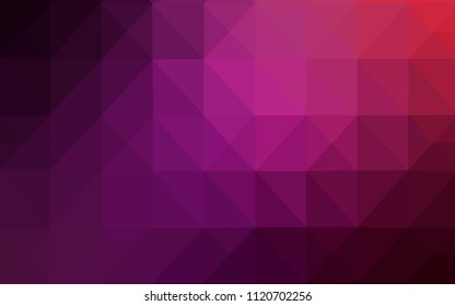 Dark Purple, Pink vector polygon abstract background. Elegant bright polygonal illustration with gradient. A completely new design for your leaflet.