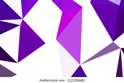 Dark Purple, Pink vector polygon abstract background. Glitter abstract illustration with an elegant triangles. A completely new design for your leaflet.