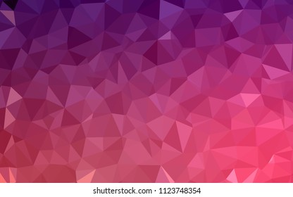 Dark Purple, Pink vector polygon abstract backdrop. Colorful illustration in abstract style with triangles. Best triangular design for your business.