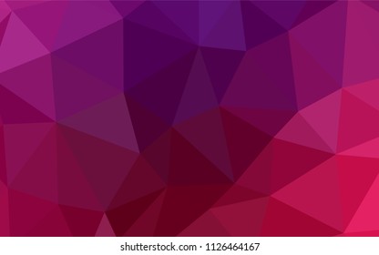 Dark Purple, Pink vector polygon abstract background. Glitter abstract illustration with an elegant triangles. Textured pattern for your backgrounds.
