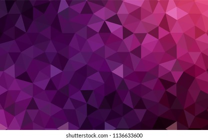 Dark Purple, Pink vector polygon abstract background. Creative geometric illustration in Origami style with gradient. Brand new style for your business design.