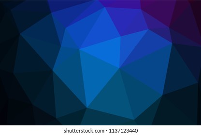 Dark Purple, Pink vector polygon abstract layout. Triangular geometric sample with gradient.  Triangular pattern for your design.
