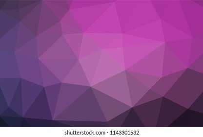 Dark Purple, Pink vector polygon abstract background. Shining illustration, which consist of triangles. Brand new design for your business.