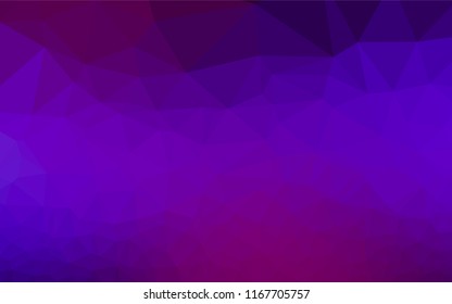 Dark Purple, Pink vector polygon abstract background. Brand new colored illustration in blurry style with gradient. Triangular pattern for your business design.