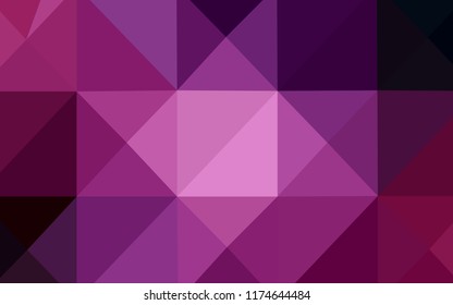 Dark Purple, Pink vector polygon abstract background. Modern geometrical abstract illustration with gradient. The best triangular design for your business.
