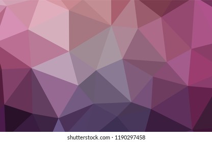 Dark Purple, Pink vector polygon abstract layout. Shining polygonal illustration, which consist of triangles. Polygonal design for your web site.