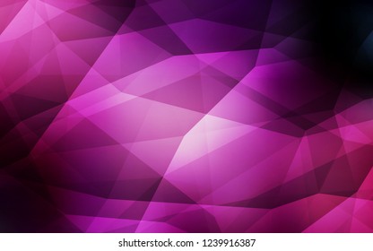 Dark Purple, Pink vector polygon abstract background. Shining polygonal illustration, which consist of triangles. Textured pattern for your backgrounds.