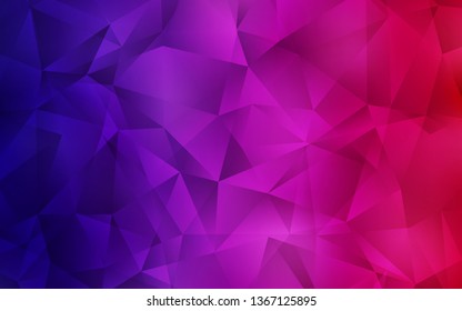 Dark Purple, Pink vector polygon abstract background. Polygonal abstract illustration with gradient. Completely new template for your banner.