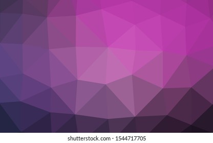 Dark Purple, Pink vector polygon abstract background. Triangular geometric sample with gradient.  Polygonal design for your web site.
