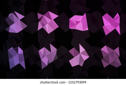 Dark Purple, Pink vector polygon abstract backdrop. Glitter abstract illustration with an elegant design. Elegant pattern for a brand book.