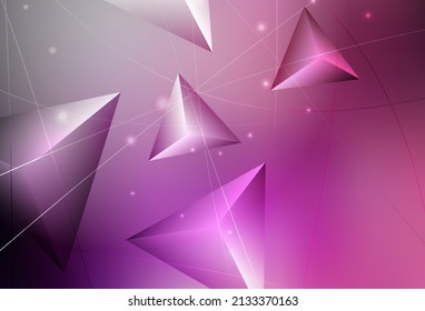 Dark Purple, Pink Vector Polygon Abstract Background. Modern Abstract Illustration With Triangles. A New Texture For Your Web Site.