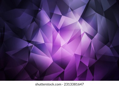 Dark Purple, Pink vector polygon abstract background. Triangular geometric sample with gradient.  Brand new style for your business design.