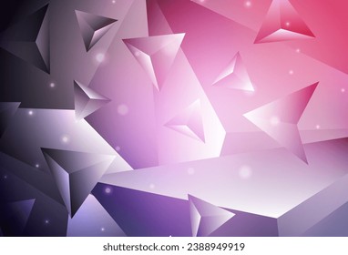 Púrpura oscuro, polígono vector rosado fondo abstracto. Ilustración geométrica creativa en estilo Origami con gradiente. Mejor diseño triangular para su negocio.
