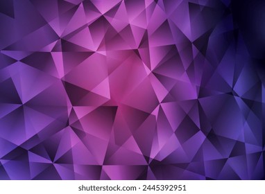 Dark Purple, Pink vector polygon abstract backdrop. Polygonal abstract illustration with gradient. A new texture for your web site.