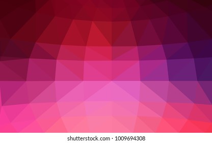 Dark Purple, Pink vector polygonal illustration, which consist of triangles. Triangular pattern for your business design. Geometric background in Origami style with gradient. 