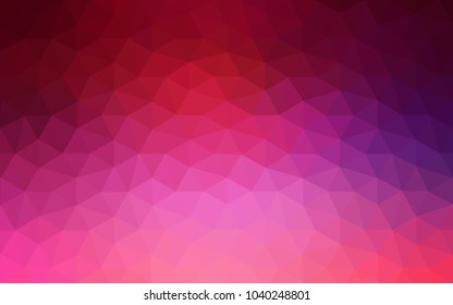 Dark Purple, Pink vector polygonal illustration, which consist of triangles. Triangular pattern for your business design. Geometric background in Origami style with gradient. 