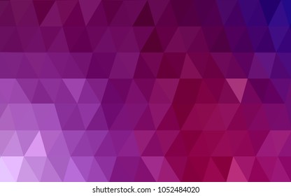 Dark Purple, Pink vector polygonal illustration, which consist of triangles. Triangular pattern for your business design. Geometric background in Origami style with gradient. 
